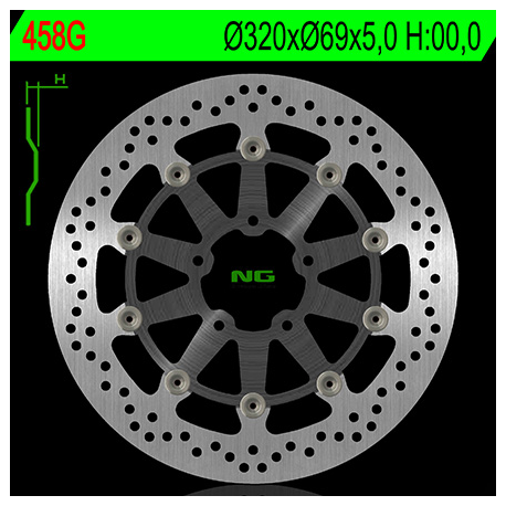 NG, přední brzdový kotouč, Suzuki GSXR600/750 '97-'03, GSXR1000 '00-'04, TL1000, GSXR1300 HAYABUSA '99-07, GSX 1400 02-07 (320X6