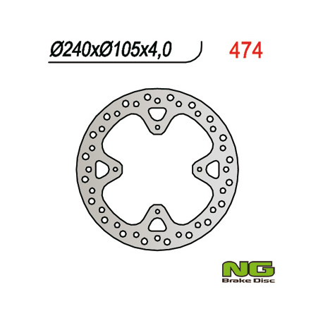 NG, zadní brzdový kotouč, Honda XR 650R 00-06 (240x105x4) (4X6,5mm)
