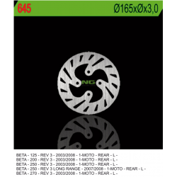 NG, zadní brzdový kotouč, Beta REV 3 125/200/250/270 '03-'08 (165X3) (4X10,5mm)