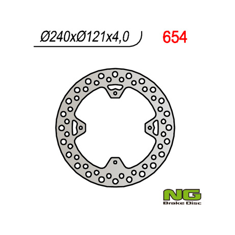 NG, zadní brzdový kotouč, Honda CR 125/250 '02-07, CRF 250/450R '04-16 (240X121,5X4)