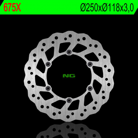 NG, přední brzdový kotouč, Suzuki RM/RMZ 250/DRZ, Yamaha YZ/YZF/WR 02-19 (250X118X3) (6X6,5mm) WAVE - nahrazuje NG854