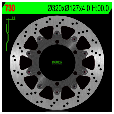 NG, přední brzdový kotouč, KTM 625/640/690 (320X127X4) (6X6,5mm)