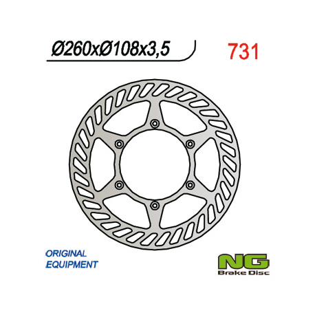 NG, přední brzdový kotouč, Gas Gas ENDURO CROSS 125/200/250/300/400/450/515 (260x108x3,5)