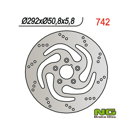 NG, zadní brzdový kotouč, Harley-Davidson 883/1340 84-98 (292X50,8X5,8) (5X8,5mm)