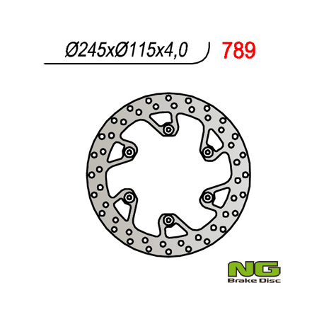 NG, zadní brzdový kotouč, Yamaha YZ 125/250 (02-18) YZF/WRF (02-18) Suzuki RM 125/250 '88-'12 (245X115X4)(6X6,5mm)
