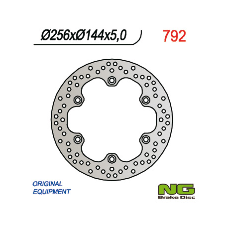 NG, zadní brzdový kotouč, Honda XL 1000V 03-11, CBR 1100XX 97-04, X11 00-03, VFR 750F 86-89 (256X144X5 mm) (6X10,5 mm)