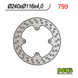 NG, zadní brzdový kotouč, Kawasaki KX 125/250 (03-08), KXF 250 (04-19), 450 (05-19), Suzuki RMZ 250 (04-06) (240X116X4) 4 otvory