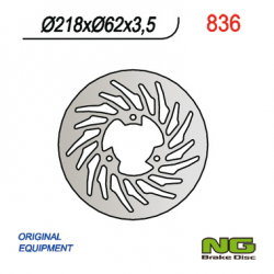 NG, zadní brzdový kotouč, Yamaha DT50R '03-'06, DT50SM '05-'07, DT50X, XT125 '05-'09 (218x62x3,5)