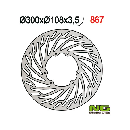 NG, přední brzdový kotouč, Derbi 50/125, Aprilia 50/125, Rieju 50 SMX (300x108x3,5)