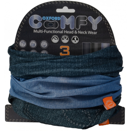 Oxford, multifunkční návlek na krk Comfy, 3ks v balení, barva JEANS