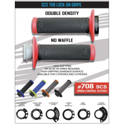 Progrip, gripy PG708 Off Road, systém montáže SCS Lock On + 6 adaptérů pro lanka (22+25mm), barva šedá/oranžová (dvousměs.)