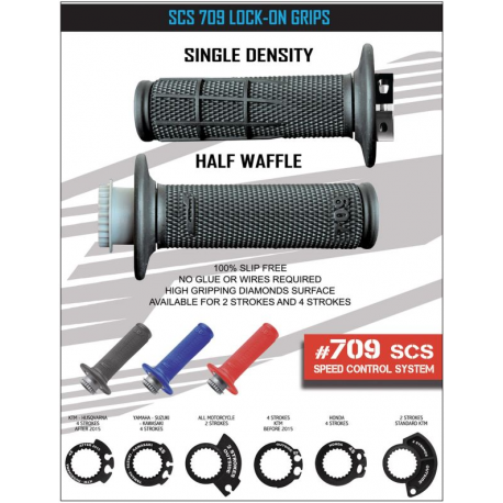 Progrip, gripy PG709 Off Road, systém montáže SCS Lock On + 6 adaptérů pro lanka (22+25mm), modrá barva (709-104)