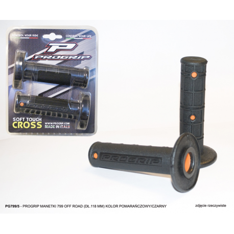 Progrip, gripy PG799 Off Road (22+25mm, dél.118mm), barva černá/oranžová (dvousměs.) (799-201) (PG799/5)