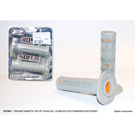 Progrip, gripy PG799 Off Road (22+25mm, dél.118mm), barva šedá/oranžová (dvousměs.) (799-293) (PG799/7)