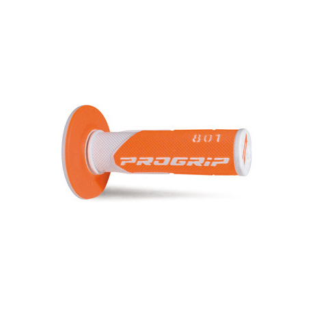 Progrip, gripy PG801 Off Road (22+25mm, dél.115mm), barva bílá/oranžová Fluo (dvousměs.) (PG801WH/ORF) (801-242)