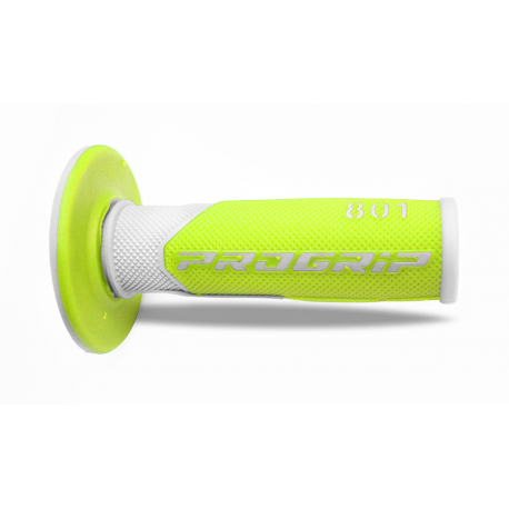 Progrip, gripy PG801 Off Road (22+25mm, dél.115mm), barva bílá/žlutá fluo (dvousměs.) (801-244) (PG801WH/YLF)