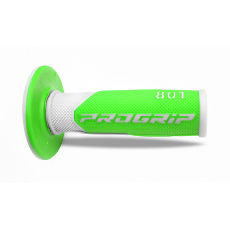 Progrip, gripy PG801 Off Road (22+25mm, dél.115mm), barva bílá/zelená Fluo (dvousměs.) (801-241) (PG801WH/GRF)
