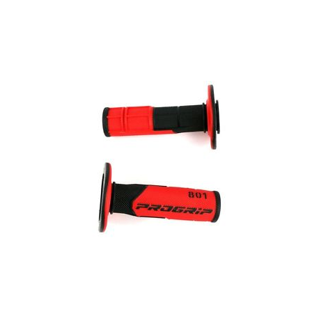 Progrip, gripy PG801 Off Road (22+25mm, dél.115mm), barva černá/červená (dvousměs.) (PG801BK/RD) (801-125)