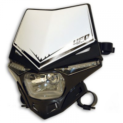 UFO, přední maska STEALTH, s LED blinkry, černá barva