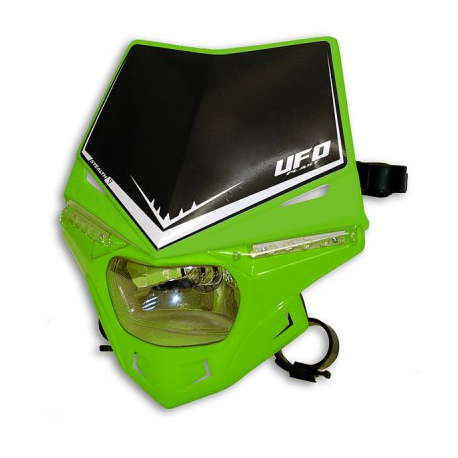 UFO, přední maska STEALTH, s LED blinkry zelená barva