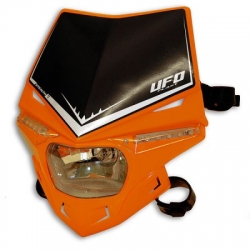 UFO, přední maska STEALTH, s LED blinkry, barva oranžová/černá