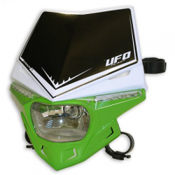 UFO, přední maska Bicolor STEALTH, LED, s homologací, zelená barva