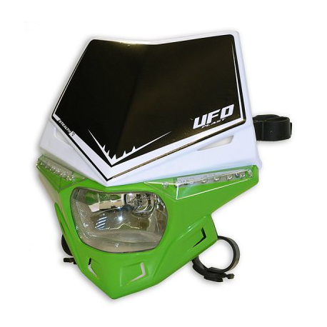 UFO, přední maska Bicolor STEALTH, LED, s homologací, zelená barva