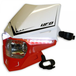 UFO, přední maska Bicolor STEALTH, LED, s homologací, červená barva