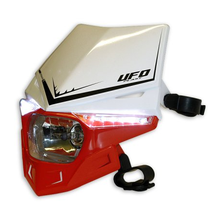 UFO, přední maska Bicolor STEALTH, LED, s homologací, červená barva