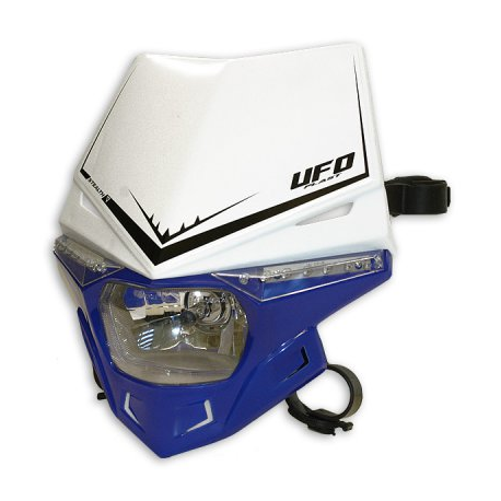UFO, přední maska Bicolor STEALTH, LED, s homologací, modrá barva