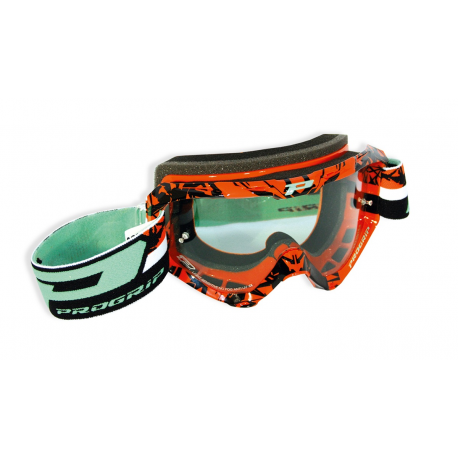 Progrip, MX brýle PG3450 LS RIOT, barva oranžová / černá (sklo PG3298 Light Sensitive, Antiscratch, No Fog, Anti UV)