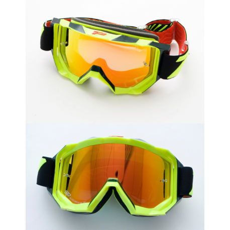 Progrip, MX brýle PG3200 FL VENOM, barva žlutá fluo černá (sklo PG3248 zrcadlové červené Antiscratch, No Fog, Anti UV)