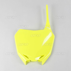 UFO, přední číslová tabulka, Suzuki RMZ 250 '10-'18, RMZ 450 '08-'17, žlutá barva FLUO
