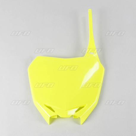 UFO, přední číslová tabulka, Suzuki RMZ 250 '10-'18, RMZ 450 '08-'17, žlutá barva FLUO