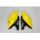 UFO, podsedlové tabulky, Suzuki RMZ 250 '10-'18 žlutá barva/černá (OEM pro ročníky '14-'16)