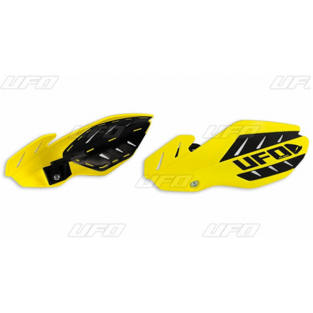 UFO, chrániče páček, FLAME Suzuki RMZ 250/450 '12-'17 žlutá barva/černá (s montážní sadou)