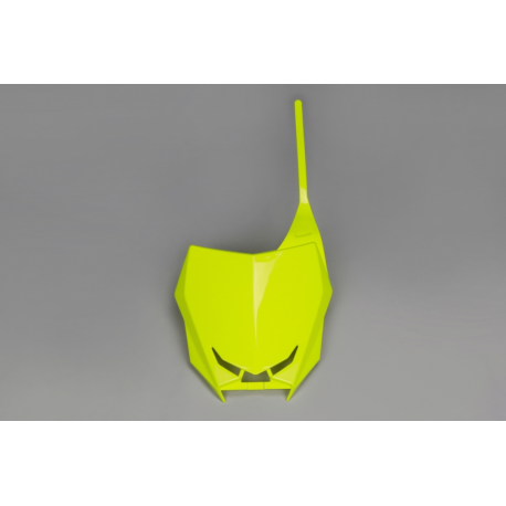 UFO, přední číslová tabulka, Suzuki RMZ 250 '19, RMZ 450 '18-19 žlutá barva FLUO