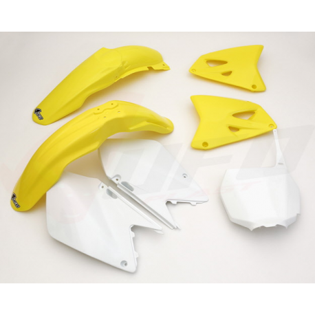 UFO, sada plastů, Suzuki RM 125-250 '06-'17 barva OEM (žlutá/bílá)