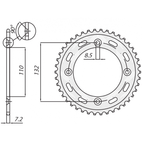 Sunstar, rozeta 4486 49 KTM SX 85 '04-'17, 105 XC '07-'11 (JTR895.49) (řetěz 428) (448649JT)