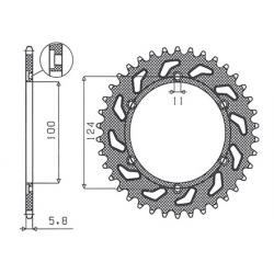Sunstar, rozeta 1027 47 Ducati 750SS '99-'02, 907 PASO '90-'93 (JTR735.47)* (řetěz 520) (102747JT)