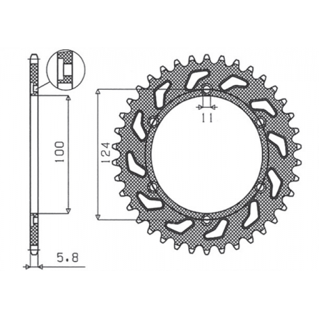 Sunstar, rozeta 1027 47 Ducati 750SS '99-'02, 907 PASO '90-'93 (JTR735.47)* (řetěz 520) (102747JT)