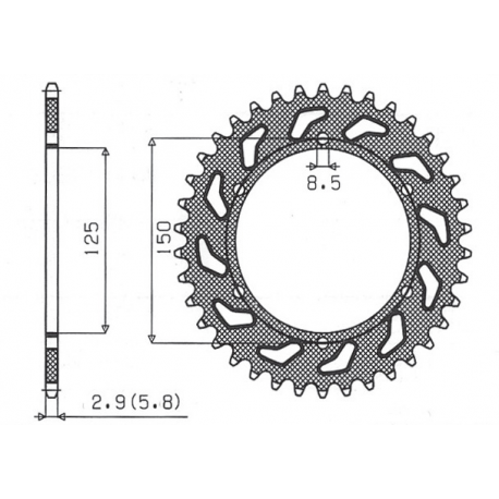 Sunstar, rozeta 899 45 KTM SX/EXC (JTR897.45) (řetěz 520) (89945JT)