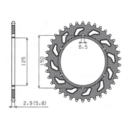 Sunstar, rozeta 899 50 KTM SX/EXC (JTR897.50) (řetěz 520) (89950JT)