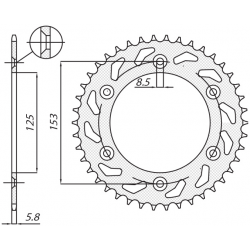 Sunstar, rozeta 289 51 Honda CR/CRF '83-'16 (JTR210.51) (řetěz 520) (28951JT)