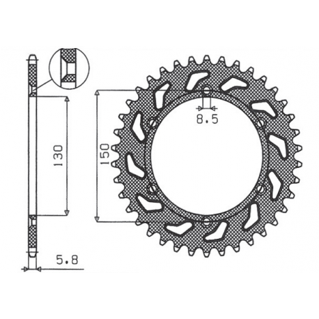 Sunstar, rozeta 270 50 Yamaha YZ/YZF/WRF '99-'20 (JTR251.50) (řetěz 520) (27050JT)