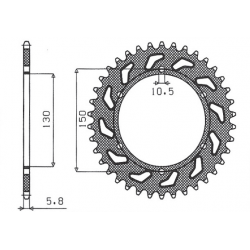 Sunstar, rozeta 236 45 Honda NX 650 '88-'90, FMX 650 '05-'08, XR 600 88-90 (JTR245/3.45)* (řetěz 520) (430945JT)