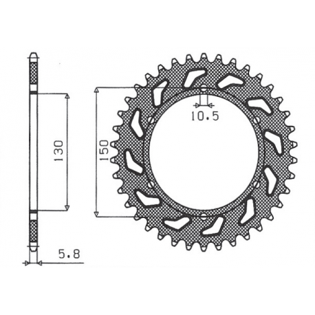 Sunstar, rozeta 236 45 Honda NX 650 '88-'90, FMX 650 '05-'08, XR 600 88-90 (JTR245/3.45)* (řetěz 520) (430945JT)