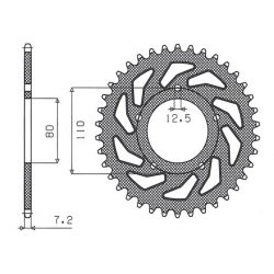 Sunstar, rozeta 4350 42 Honda CRF 1000 D/L 16, Triumph (JTR1332.42) (řetěz 525) (435042JT)