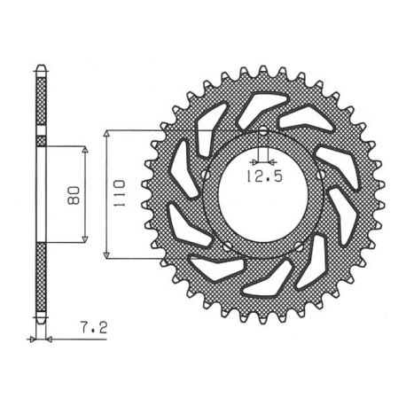 Sunstar, rozeta 4350 42 Honda CRF 1000 D/L 16, Triumph (JTR1332.42) (řetěz 525) (435042JT)