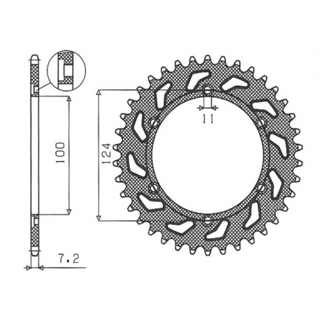 Sunstar, rozeta 4366 39 Ducati MONSTER 1000 '03-'05 (JTR745.39)* (řetěz 525) (436639JT)